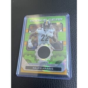 Najee Harris 2021 Panini Prizm Holo Rookie Gear Neon Green Pulsar Patch RC RG-13